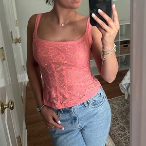 Lace Pink Lingerie Top